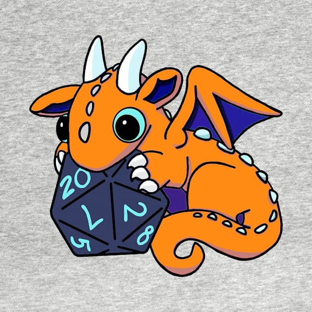 Orange Dice Goblin Dragon Baby by Winging-It